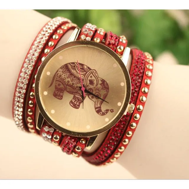 Watch Women Luxury Fashion Elephant Boho Bracelet Women Dress Watches Ladies Quartz Wrist watches montre femme