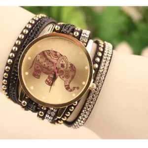Watch Women Luxury Fashion Elephant Boho Bracelet Women Dress Watches Ladies Quartz Wrist watches montre femme