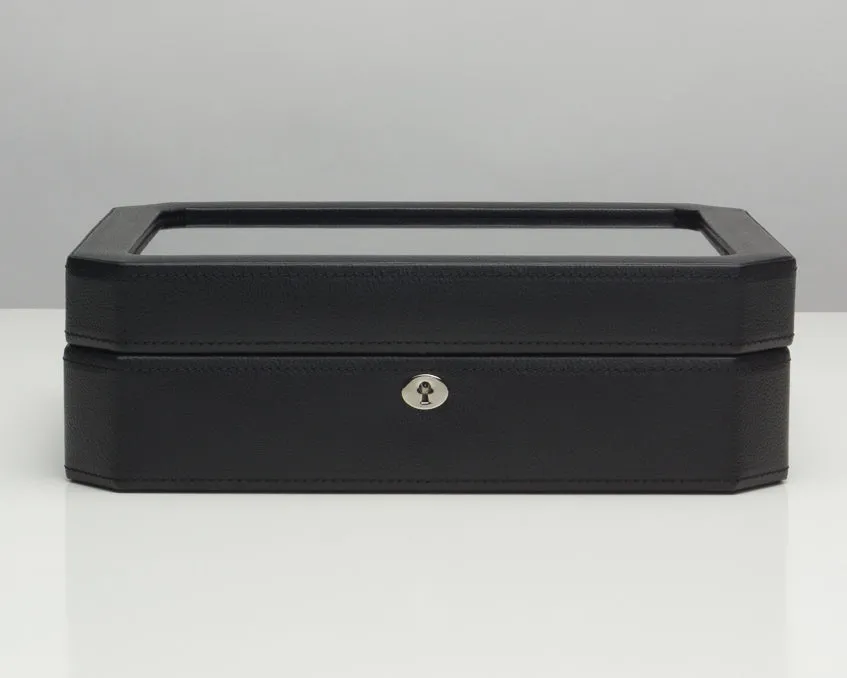 WOLF Windsor 10 Piece Watch Box with Cover (Black/Purple)