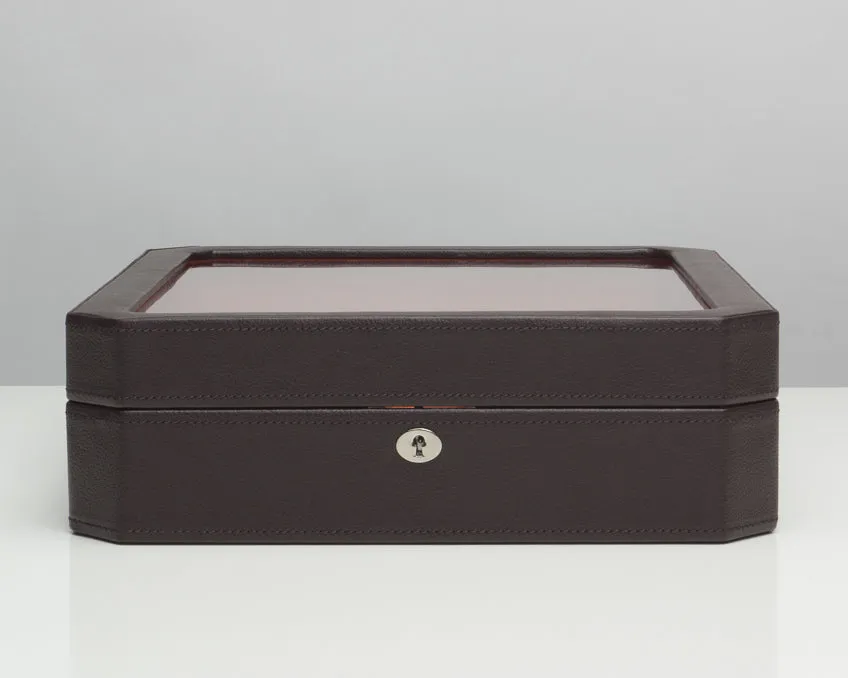 WOLF Windsor 15 Piece Watch Box (Brown/Orange)