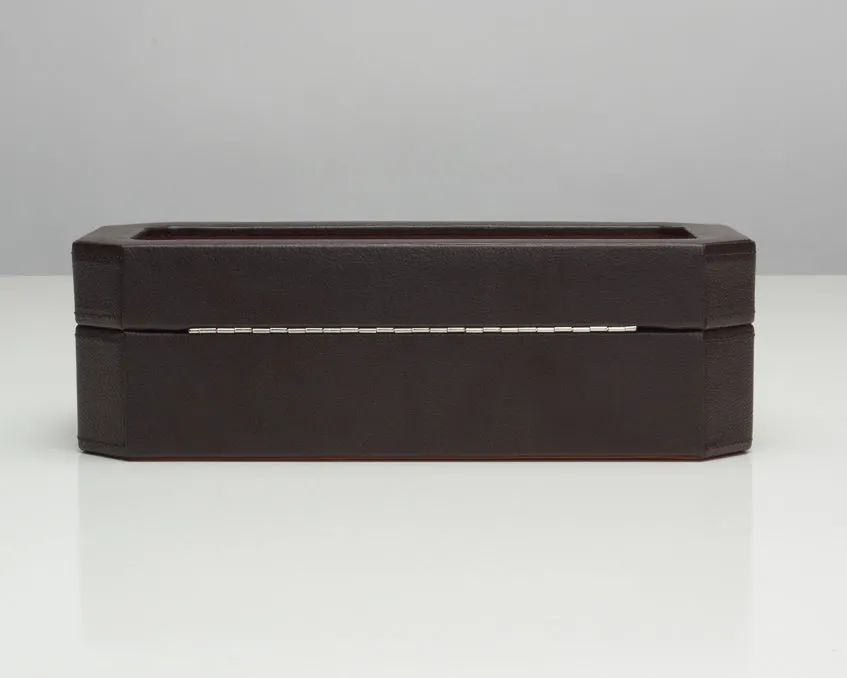 WOLF Windsor 5 Piece Watch Box with Cover (Brown / Orange)