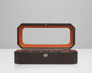 WOLF Windsor 5 Piece Watch Box with Cover (Brown / Orange)