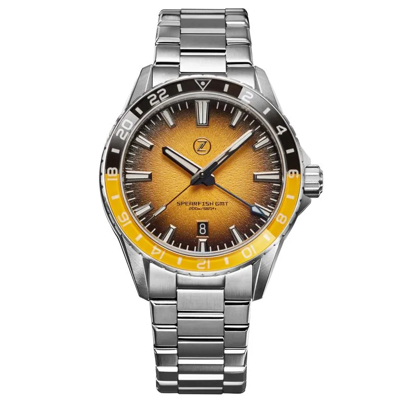 Zelos Spearfish GMT - Bumblebee&nbsp;Yellow Limited&nbsp;Edition (Swiss&nbsp;Mvmt)