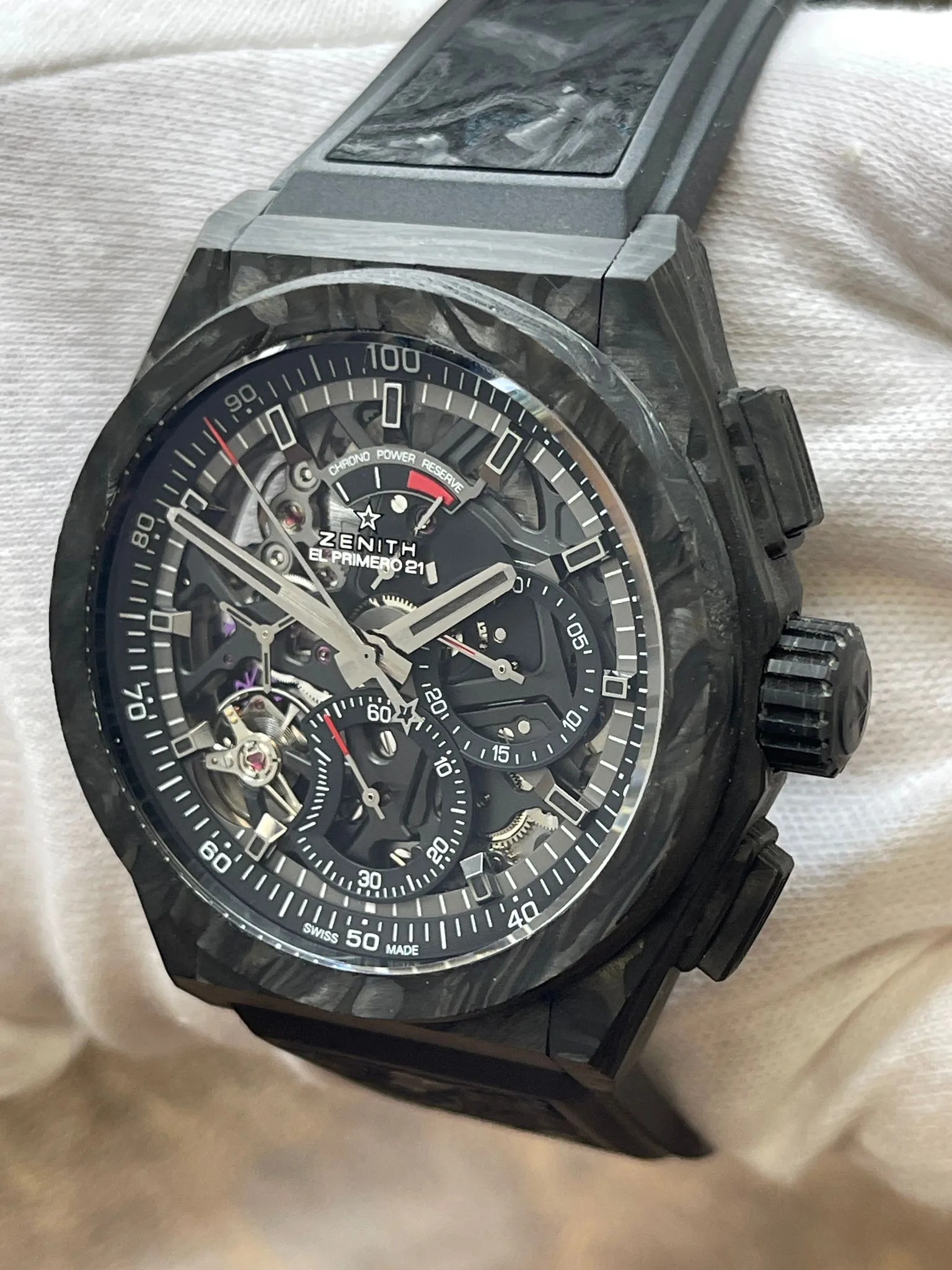 Zenith Defy El Primero 21 Carbon 10.9000.9004 Skeleton Dial Automatic Men's Watch