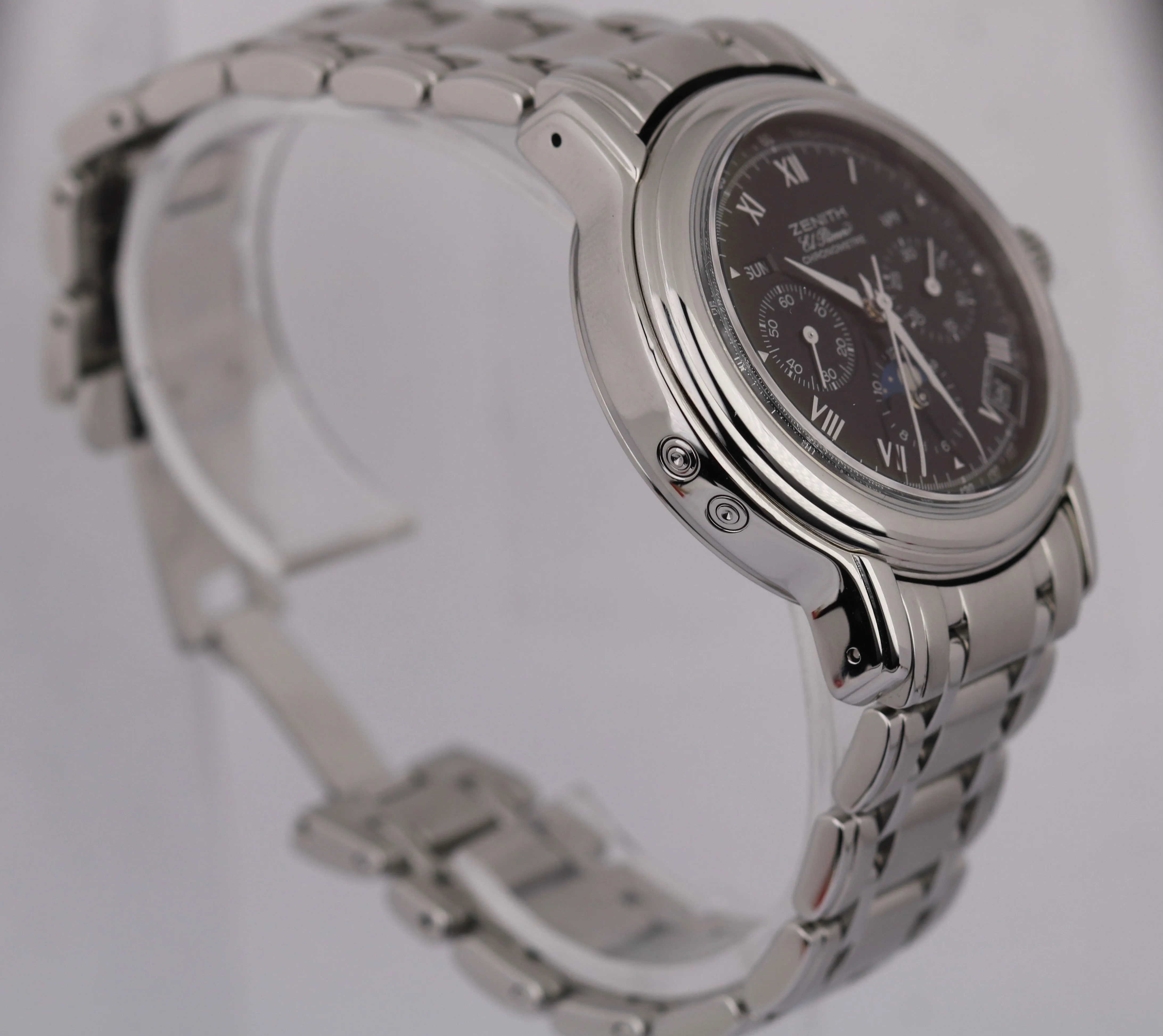 Zenith El Primero 02.0240.410 Chronomaster T Moon Black Dial SS/SS Box & Papers